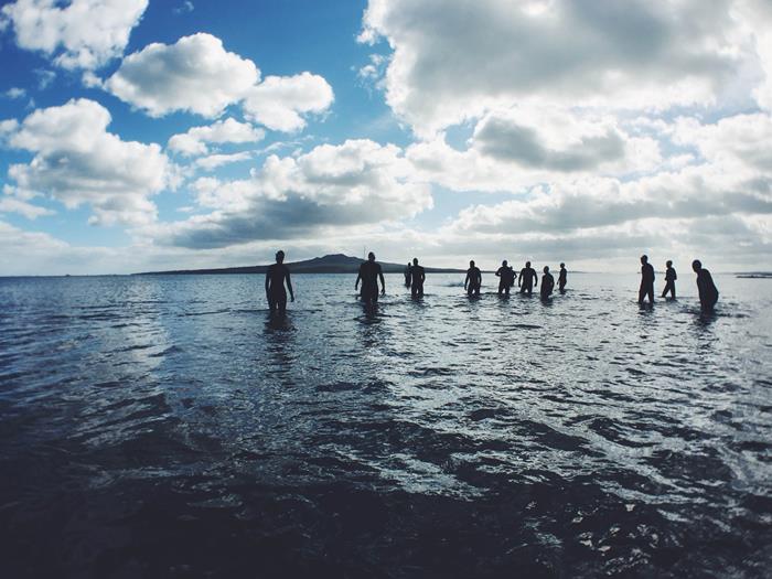People in the water in the New Zealand