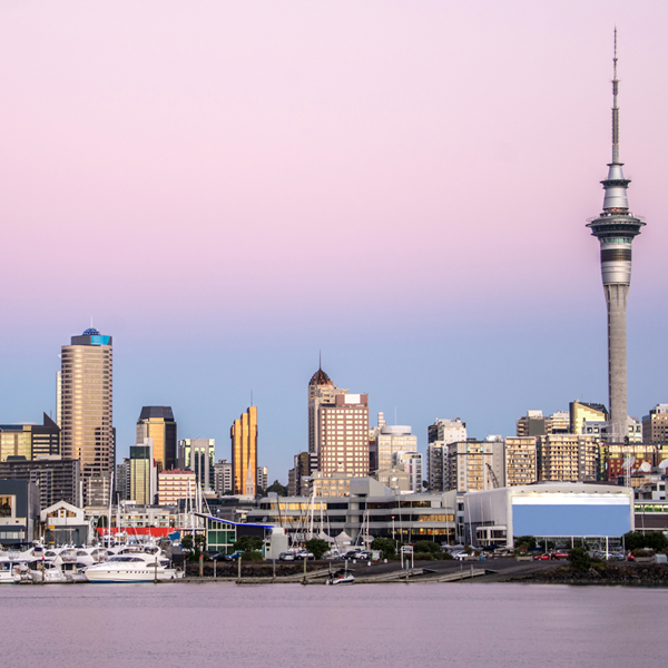 Photo of the city skyline in Auckland, New Zealand