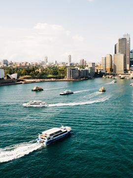 Sydney harbour and city